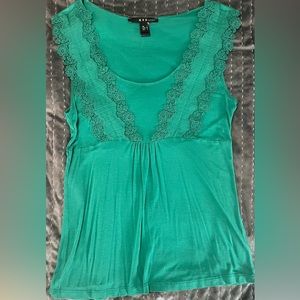 MNG Lace Trim Cami green L